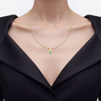 Emerald Skull Pendant 0.6 Carats Gold Plated Silver