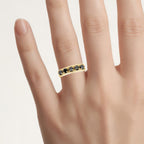 Black Diamond Ring 1.24 Carats Gold Plated Silver