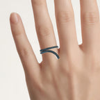 Blue Diamond Ring 0.44 Carats Sterling Silver
