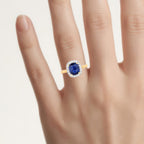 Blue Sapphire Ring With Diamonds 2.48 Carats 18K Yellow Gold