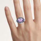 Amethyst Ring With Tanzanite 5.9 Carats Sterling Silver