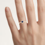Blue Sapphire Ring With Diamonds 0.36 Carats 14K Yellow Gold