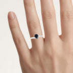 Blue Sapphire Ring With Diamonds 0.83 Carats 14K Yellow Gold