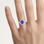 Tanzanite Heart Ring With Diamonds 2.52 Carats 14K White Gold