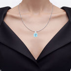 Blue Topaz Pendant 6.94 Carats Sterling Silver