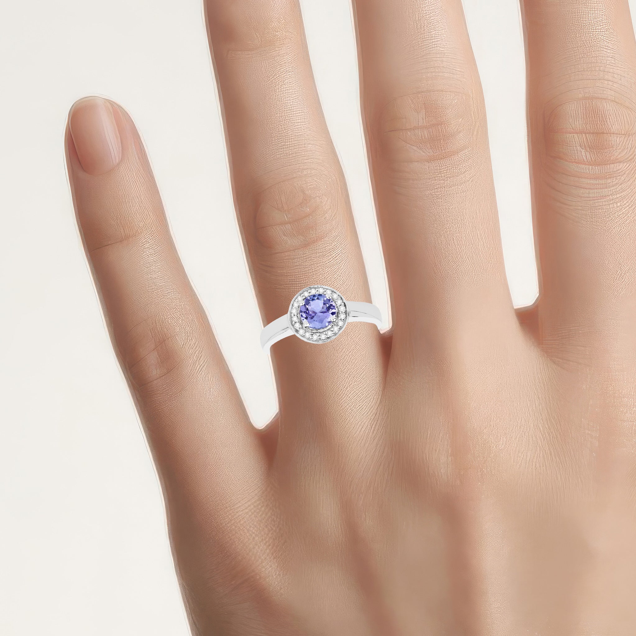 Tanzanite Ring With White Topaz 1.02 Carats Sterling Silver