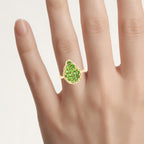 Chrome Diopside Ring 1.68 Carats Gold Plated Silver