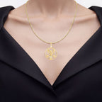 Ethiopian Opal Libra Pendant 0.14 Carats Gold Plated Silver