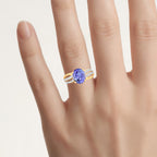 Tanzanite Ring With Diamonds 3.22 Carats 14K Yellow Gold