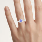 Tanzanite Ring With White Topaz 1 Carats Sterling Silver
