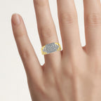 Diamond Ring 0.2 Carats Gold Plated Silver