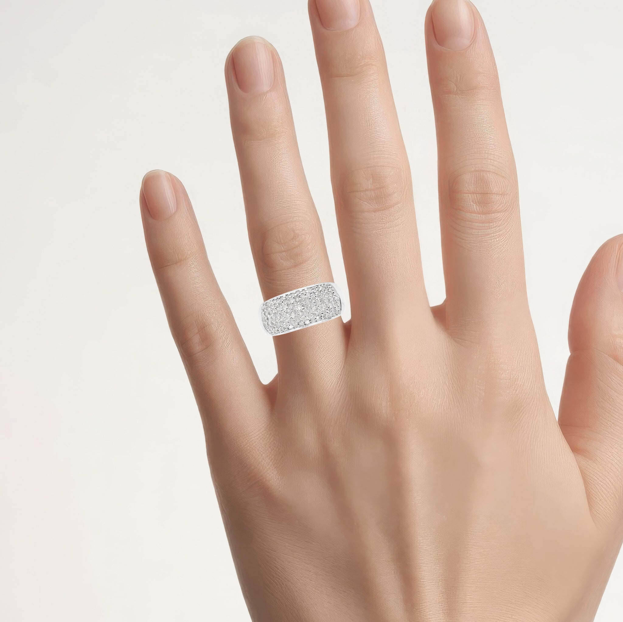 Diamond Ring 0.9 Carats Sterling Silver
