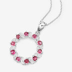Pink Tourmaline Pendant With White Topaz 1.26 Carats Sterling Silver