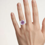 Amethyst Ring With White Topaz 8.2 Carats Sterling Silver