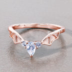 Blue Topaz Bat Ring 0.3 Carats Gold Plated Silver