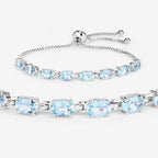 Blue Topaz Bracelet 7.58 Carats Sterling Silver