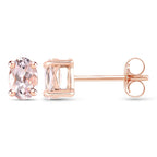 Morganite Stud Earrings 0.78 Carats Gold Plated Silver