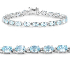 Blue Topaz Bracelet 10.7 Carats Sterling Silver