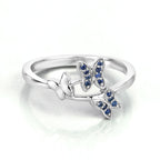 Blue Sapphire Ring 0.12 Carats Sterling Silver
