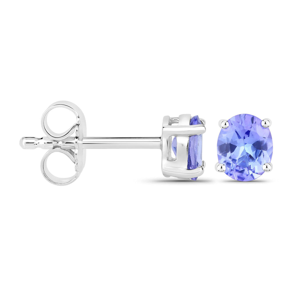 Tanzanite Stud Earrings 0.64 Carats Sterling Silver