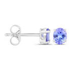 Tanzanite Stud Earrings 0.64 Carats Sterling Silver