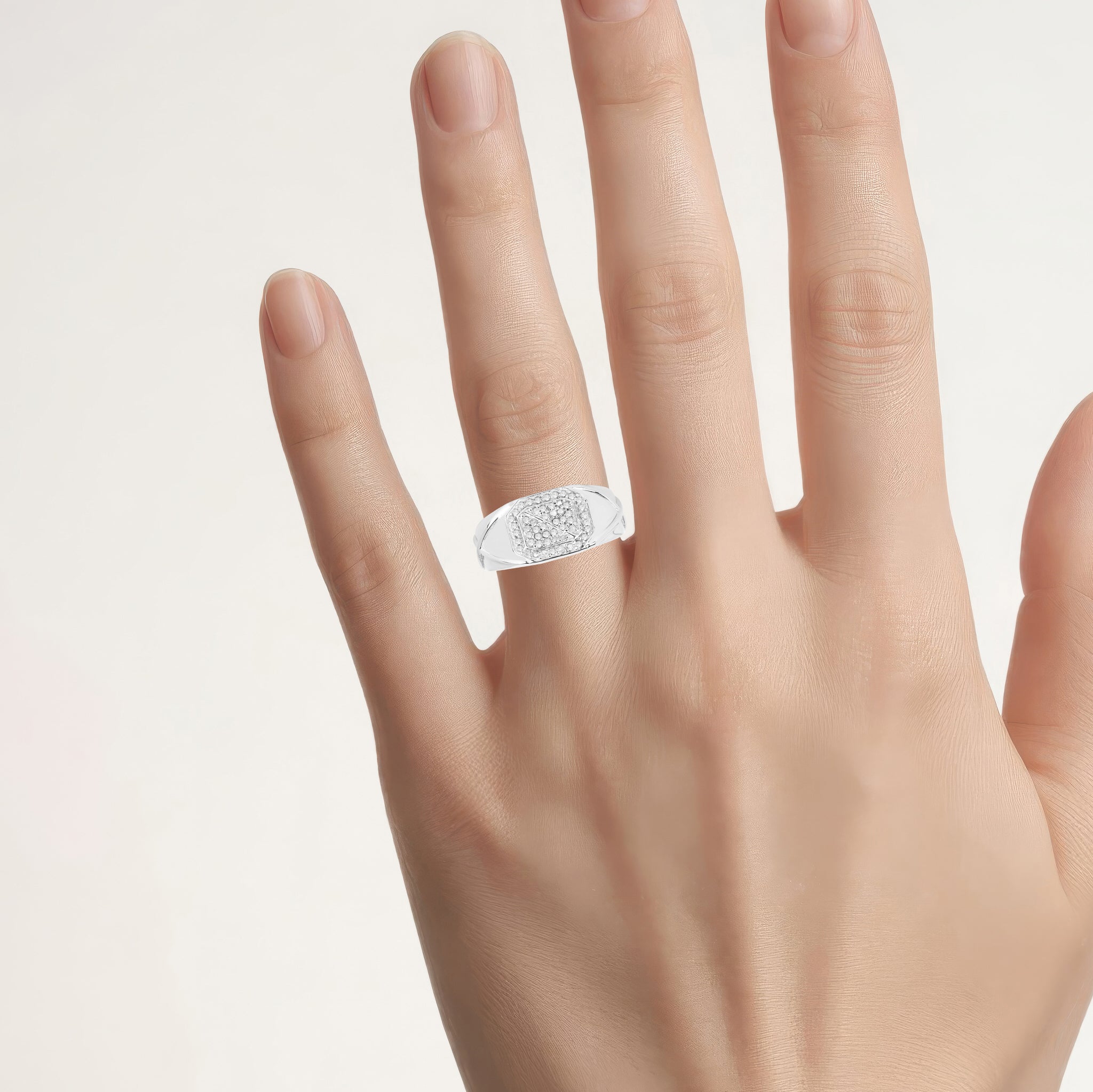 Diamond Ring 0.26 Carats Sterling Silver