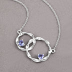 Tanzanite Heart Necklace 0.36 Carats Sterling Silver