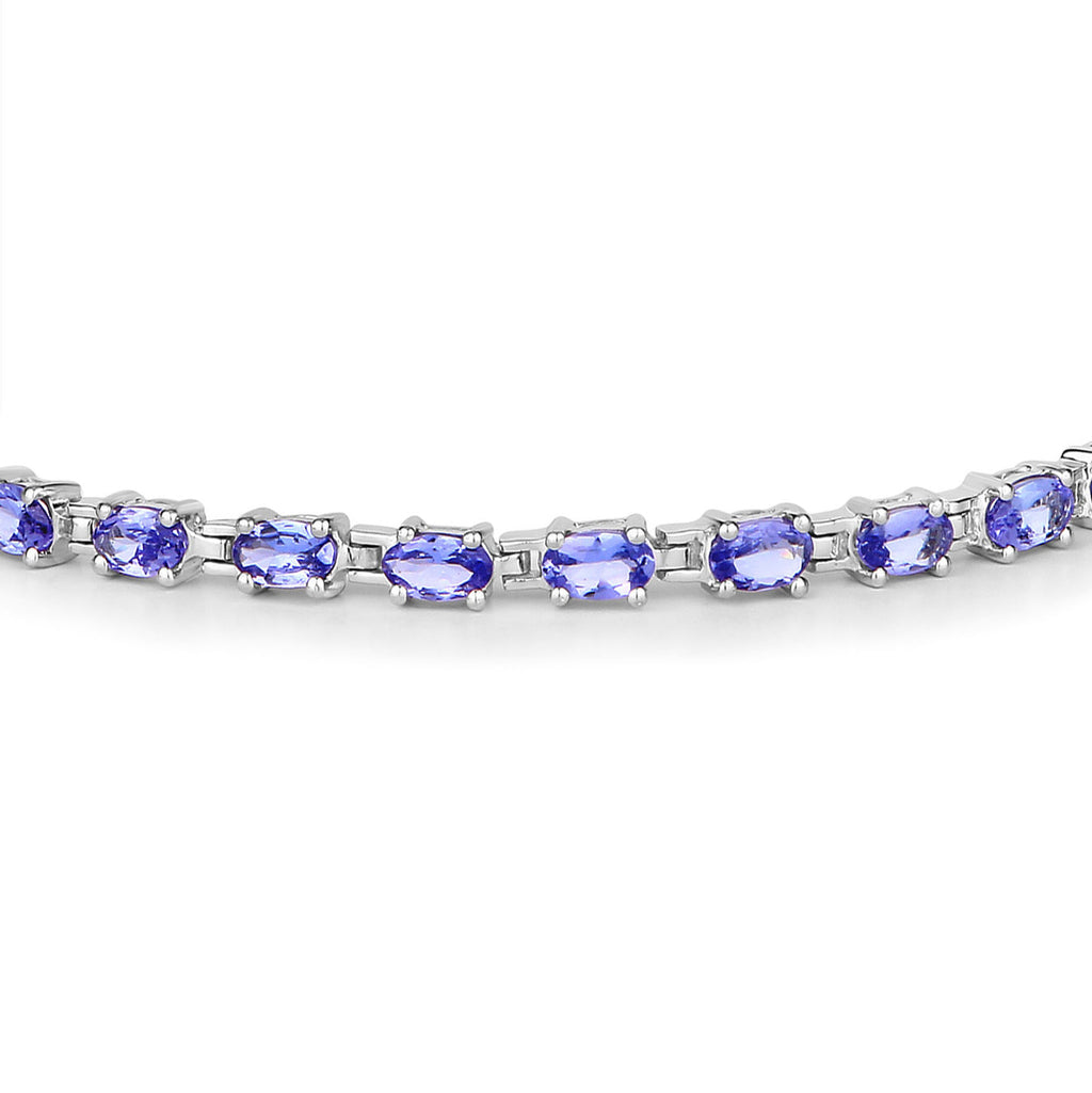 Tanzanite Tennis Bracelet 6.24 Carats Sterling Silver