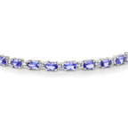 Tanzanite Tennis Bracelet 6.24 Carats Sterling Silver