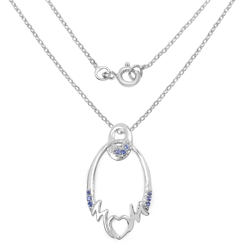 Tanzanite Mom Pendant 0.16 Carats Sterling Silver