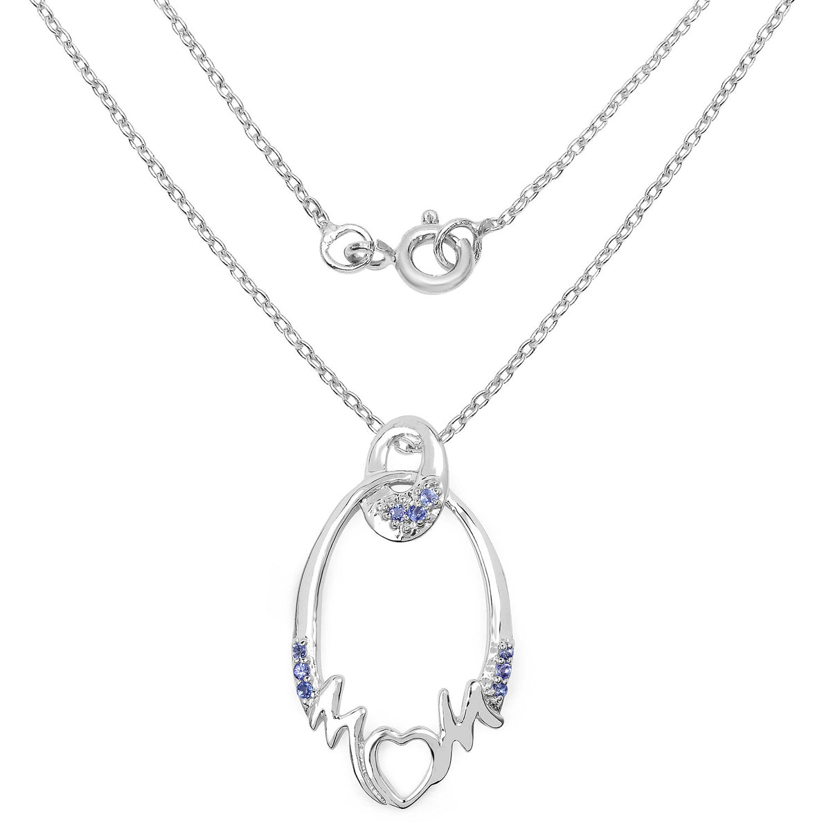 Tanzanite Mom Pendant 0.16 Carats Sterling Silver