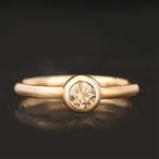 Light Brown Diamond Ring 0.33 Carats 9K Yellow Gold