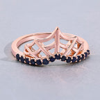 Blue Sapphire Ring 0.28 Carats Gold Plated Silver