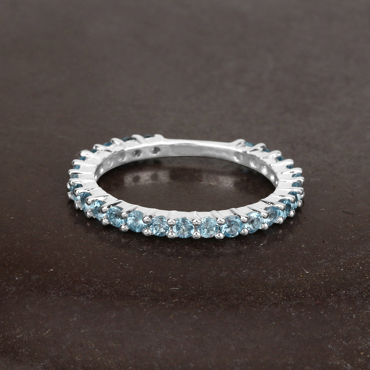 Swiss Blue Topaz Ring 0.92 Carats Sterling Silver
