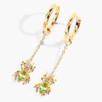 Peridot Spider Earrings 0.48 Carats Gold Plated Silver