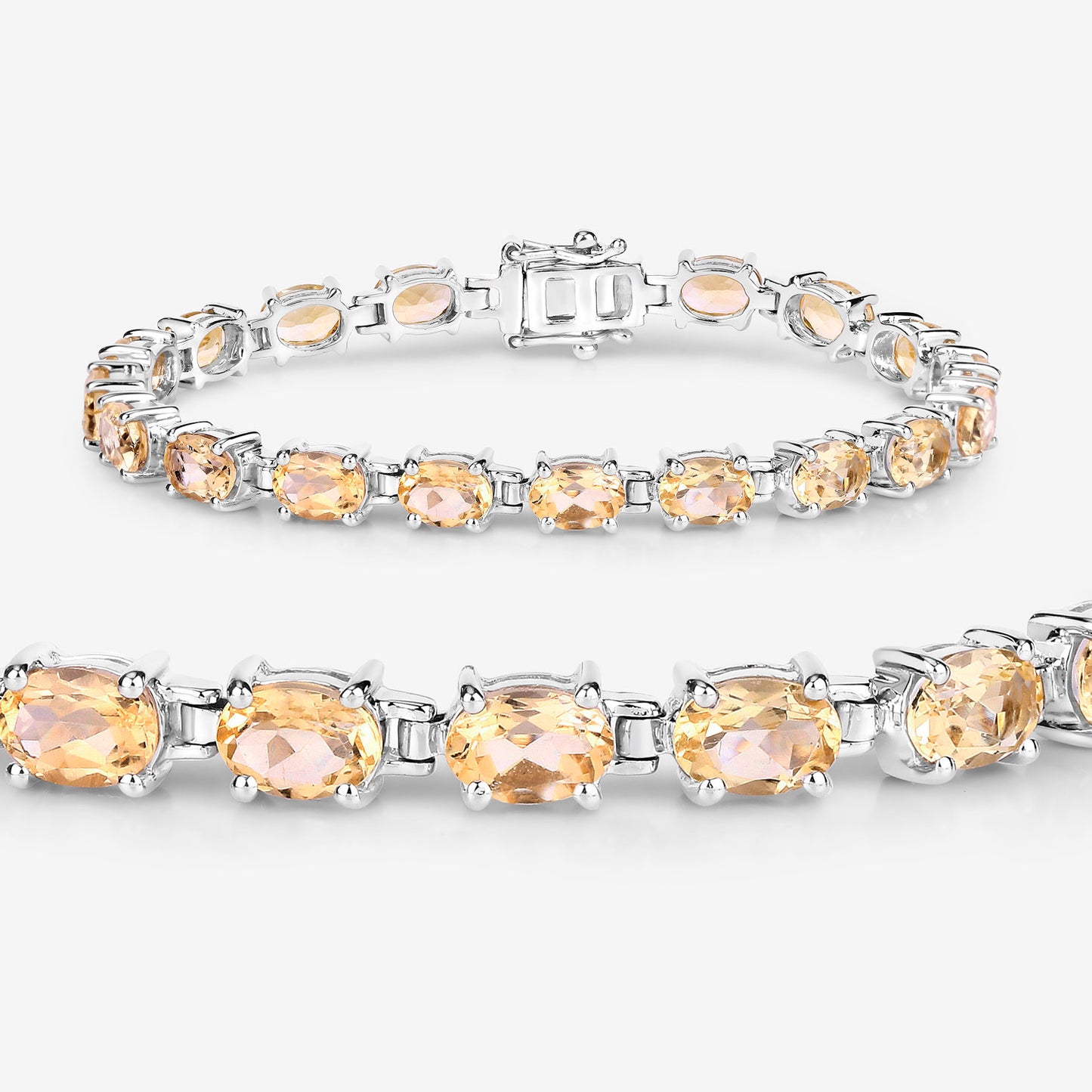 Citrine Tennis Bracelet 14.3 Carats Sterling Silver