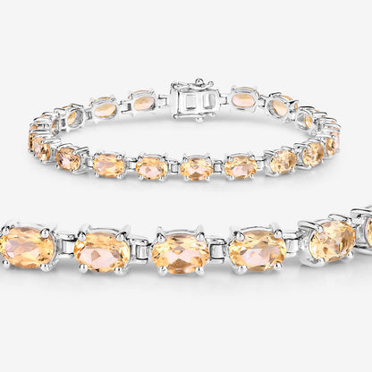 Citrine Tennis Bracelet 14.3 Carats Sterling Silver