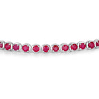 Ruby Bracelet 3.12 Carats 14K White Gold