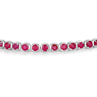 Ruby Bracelet 3.12 Carats 14K White Gold