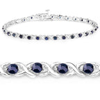 Blue Sapphire Tennis Bracelet 2.2 Carats Sterling Silver