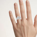 Diamond Ring 0.56 Carats Sterling Silver