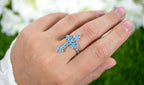 Swiss Blue Topaz Ring 2.14 Carats Sterling Silver