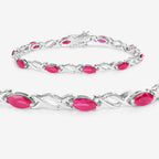 Ruby Bracelet 4.98 Carats 10K White Gold