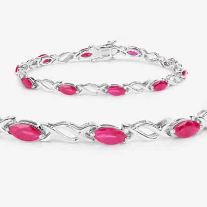 Ruby Bracelet 4.98 Carats 10K White Gold
