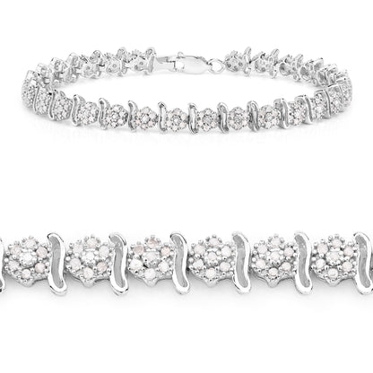 Diamond Tennis Bracelet 0.94 Carats Sterling Silver