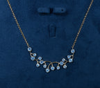 Blue Topaz Necklace 7.32 Carats Gold Plated Sterling Silver