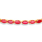 Ruby Bracelet 9.48 Carats 14K Yellow Gold