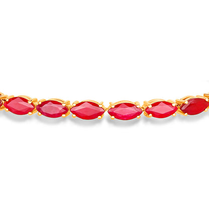 Ruby Bracelet 9.48 Carats 14K Yellow Gold