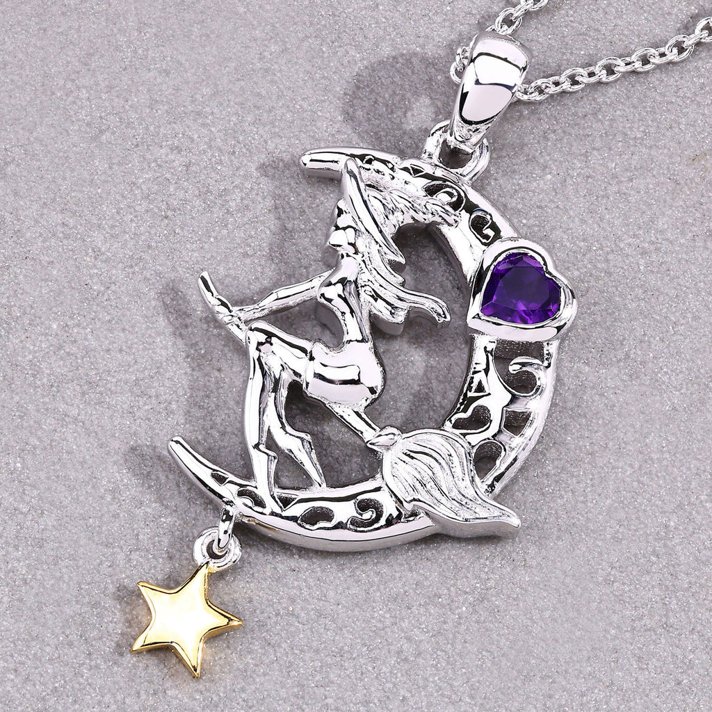 Amethyst Witch Pendant 0.24 Carats Sterling Silver