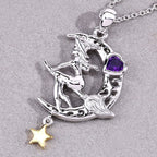 Amethyst Witch Pendant 0.24 Carats Sterling Silver